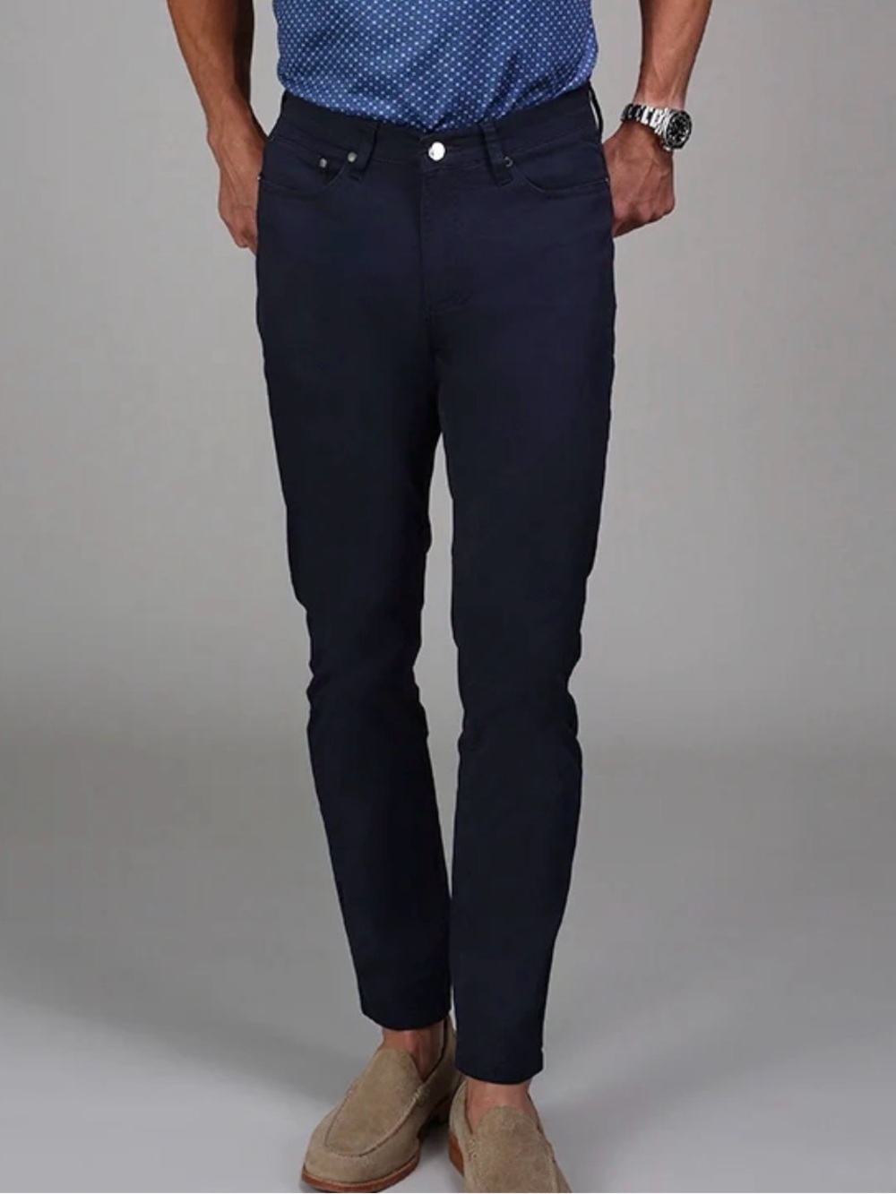 Collars & Co CEO Chino 5 Pocket Pants in Navy Blue Size 36x32 NWT Golf Pant